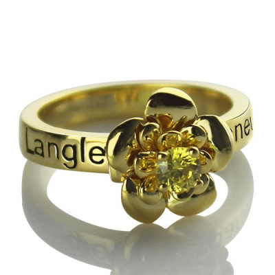 Promise Rose Ring for Her with Birthstone - 18CT Gold