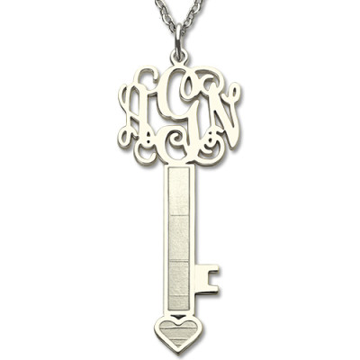 Personalised Key Necklace 18CT Gold with Monogram