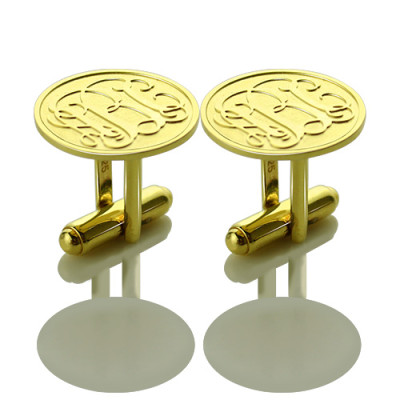 Engraved Cufflinks with Monogram - 18CT Gold