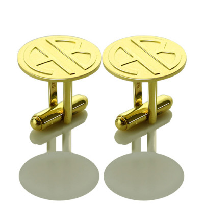 Cufflinks for Men with Block Monogram - 18CT Gold