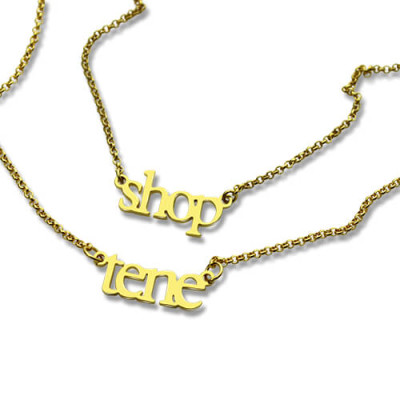 Double Layer Mini Name Necklace - 18CT Gold