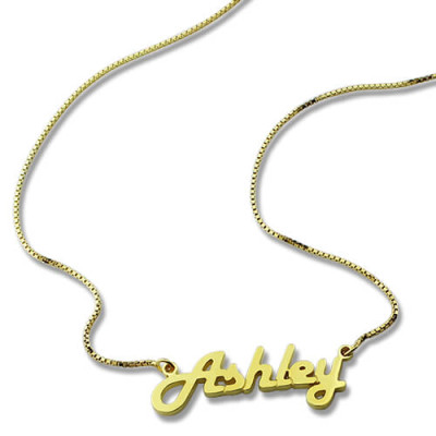 Retro Stylish Name Necklace - 18CT Gold