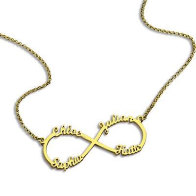 Custom - 18CT Gold Infinity Necklace 4 Names