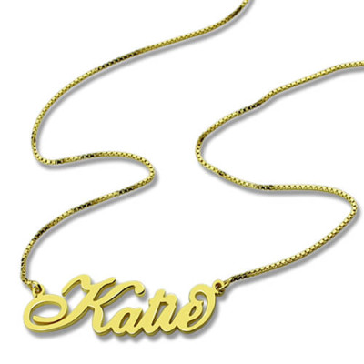Personalised Necklace Nameplate Carrie - 18CT Gold