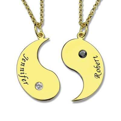 Yin Yang Necklaces Set for Couples or Friend - 18CT Gold