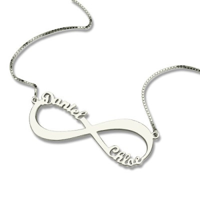 Solid Gold Infinity Symbol Necklace Double Name