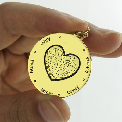 Heart Family Tree Necklace in 18CT Gold