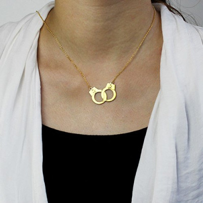 Personalised Handcuff Necklace - 18CT Gold