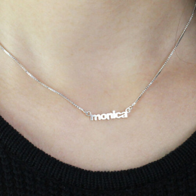Solid Gold My Tiny Name Necklace Custom