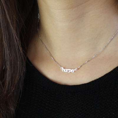 Solid Gold Mini Name Letter Necklace