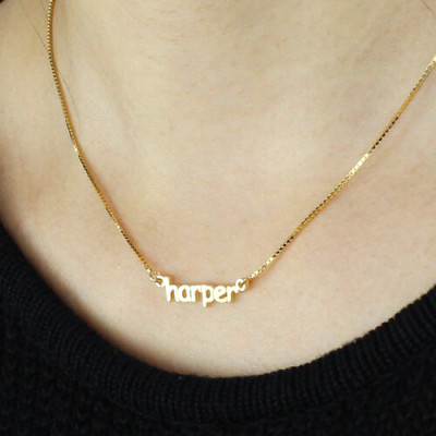 Personalised Mini Name Necklace - 18CT Gold