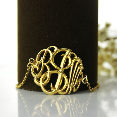 Personalised Monogrammed Bracelet Hand-painted - 18CT Gold