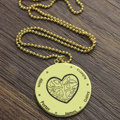 Heart Family Tree Necklace in 18CT Gold