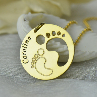 Cut Out Baby Footprint Pendant - 18CT Gold