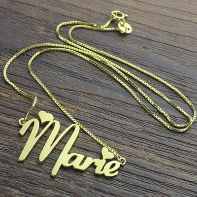 Personalised Nameplate Necklace for Girls - 18CT Gold