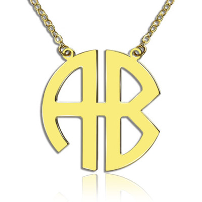 18CT Yellow Gold 2 Letters Capital Monogram Necklace