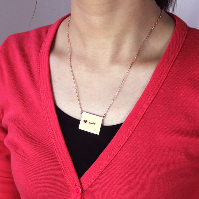 Wyoming State Shaped Map Necklaces - Rose Gold