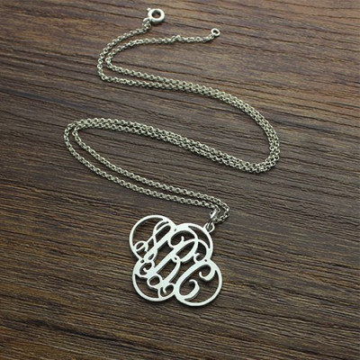 Solid Gold Cut Out Clover Monogram Necklace