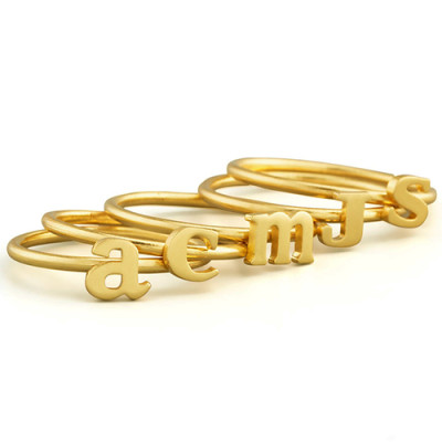 Stackable Initial Ring - 18CT Gold