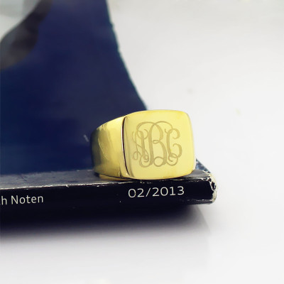 18CT Gold Fashion Monogram Initial Ring
