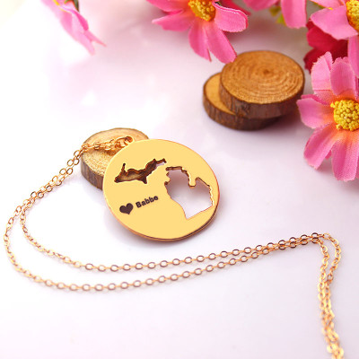 Custom Michigan Disc State Necklaces - Rose Gold