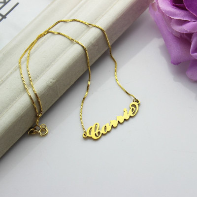Gold Sex and The City Carrie Name Necklace Box Chain