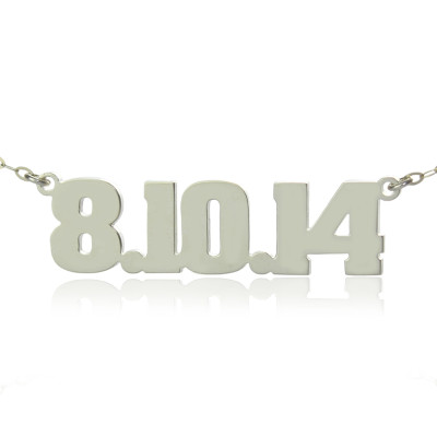18CT White Gold Number Name Necklace Unique Men Jewellery