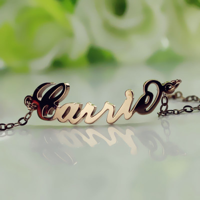 Rose Gold 925 Carrie Style Name Bracelet