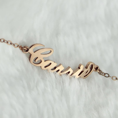 Rose Gold 925 Carrie Style Name Bracelet