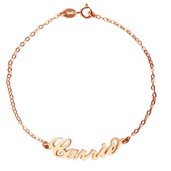 Rose Gold 925 Carrie Style Name Bracelet