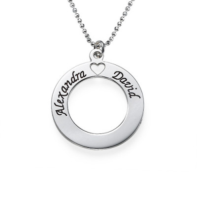 18CT White Gold Couples Love Necklace