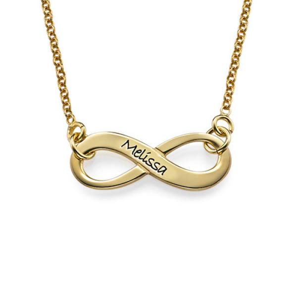 Engraved Infinity Necklace in 18CT Gold