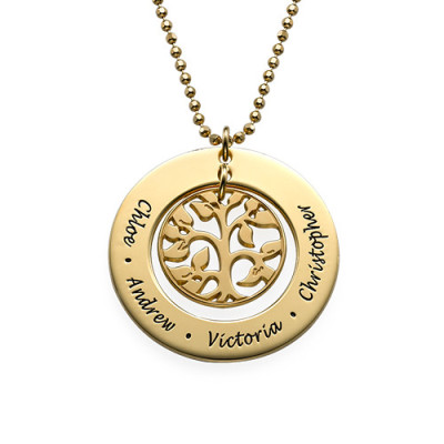 Present for Mum - Gold Family Tree Necklace