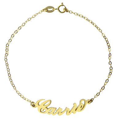 Personalised - 18CT Gold Carrie Name Bracelet