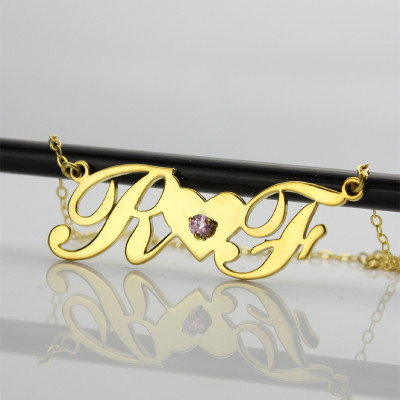 18CT Gold Two Initials Necklace