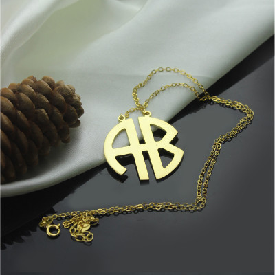 18CT Yellow Gold 2 Letters Capital Monogram Necklace