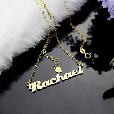 Personalised 18CT Gold Puff Font Name Necklace