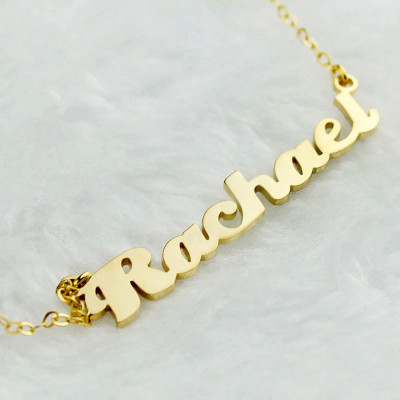 Personalised 18CT Gold Puff Font Name Necklace
