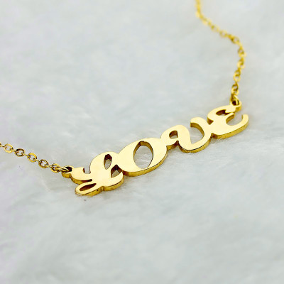 Gold Capital Name Necklace Personalised