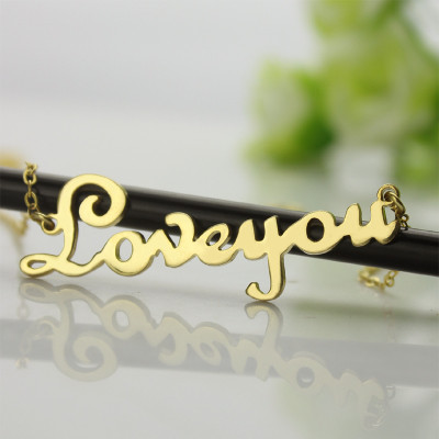 Personalised Cursive Name Necklace - 18CT Gold