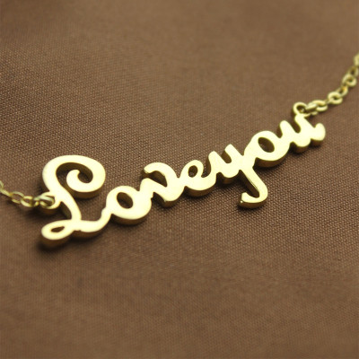 Personalised Cursive Name Necklace - 18CT Gold
