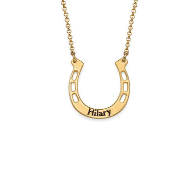 18CT Gold Engraved Horseshoe Necklace