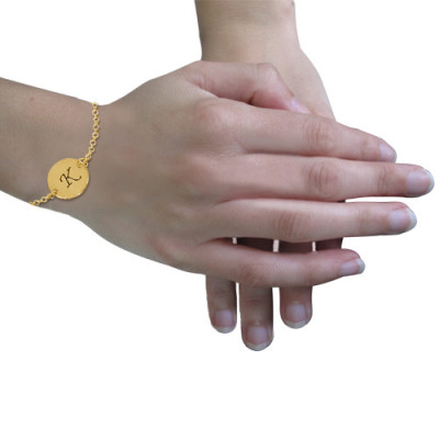 Engraved - 18CT Gold Disc Bracelet/Anklet