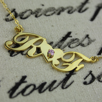 18CT Gold Two Initials Necklace