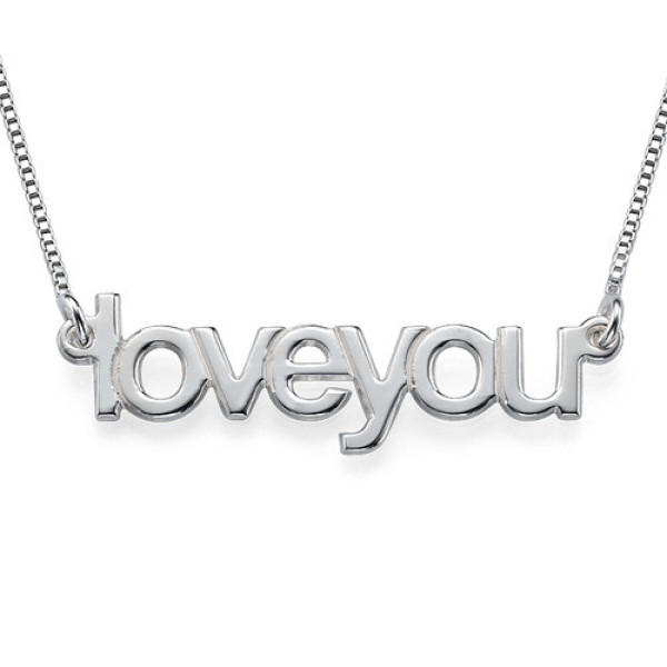 Solid Gold I Love You Necklace