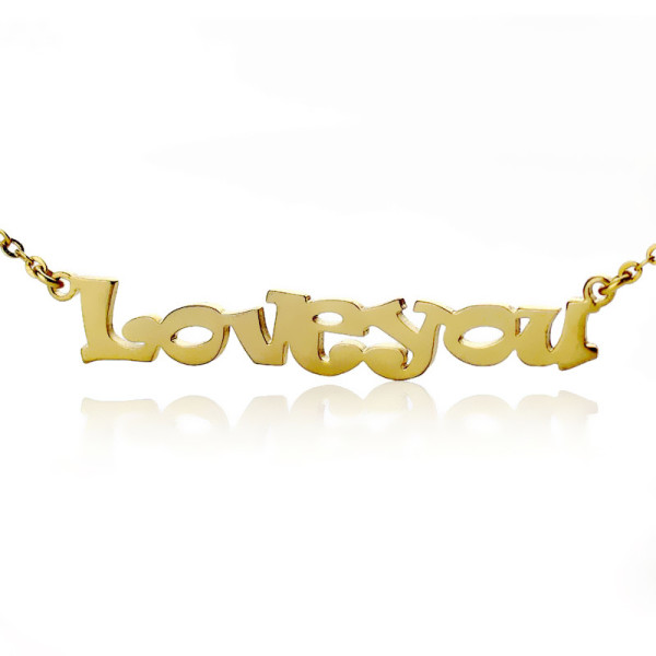 Cute Cartoon Ravie Font - 18CT Gold Name Necklace