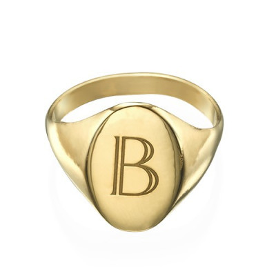 Initial Signet Ring - 18CT Gold