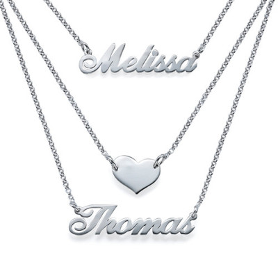 Solid Gold Layered Name Necklace