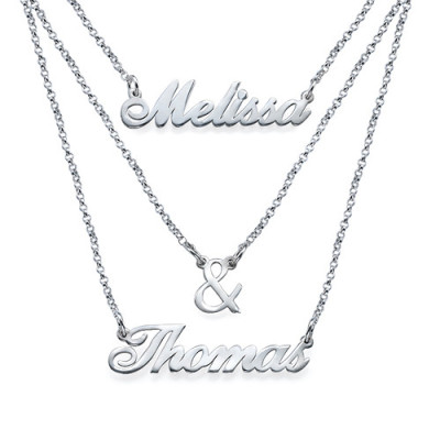 Solid Gold Layered Name Necklace