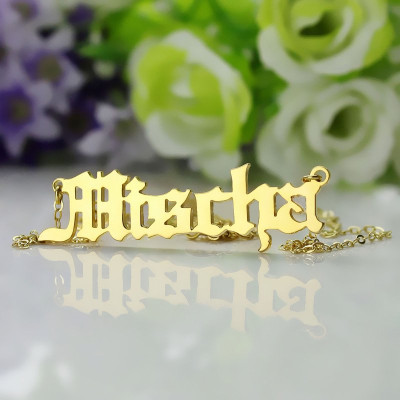 Old English Name Necklace - 18CT Gold